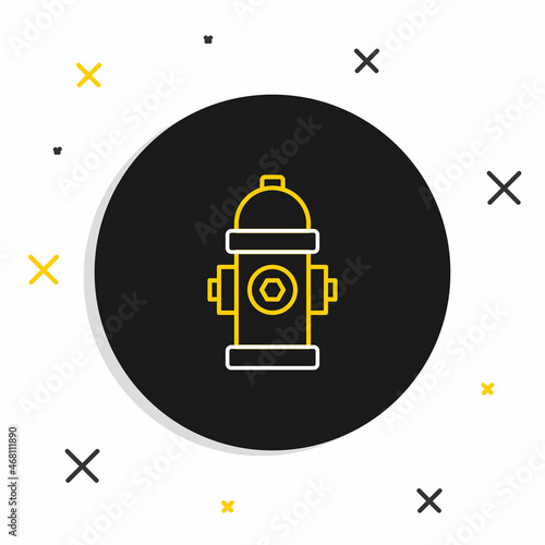 Line Fire hydrant icon isolated on white background. Colorful outline concept. Vector