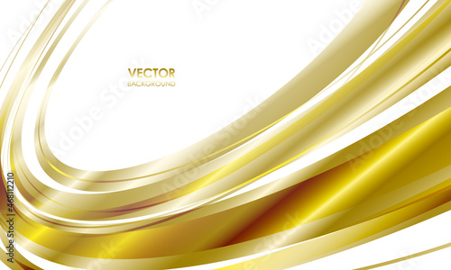 金色の曲線　ベクター素材