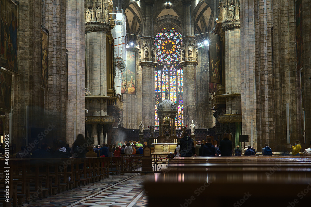 inside Milano Duomo cathedral, Italy