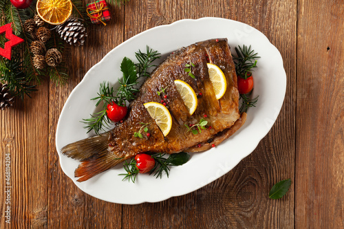 Fotografie Fried carp whole