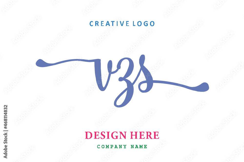 Obraz premium VZS lettering logo is simple, easy to understand and authoritative