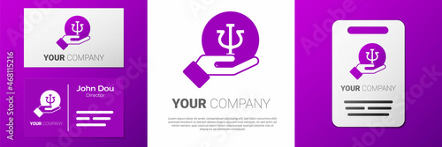 Logotype Psychology icon isolated on white background. Psi symbol. Mental health concept, psychoanalysis analysis and psychotherapy. Logo design template element. Vector