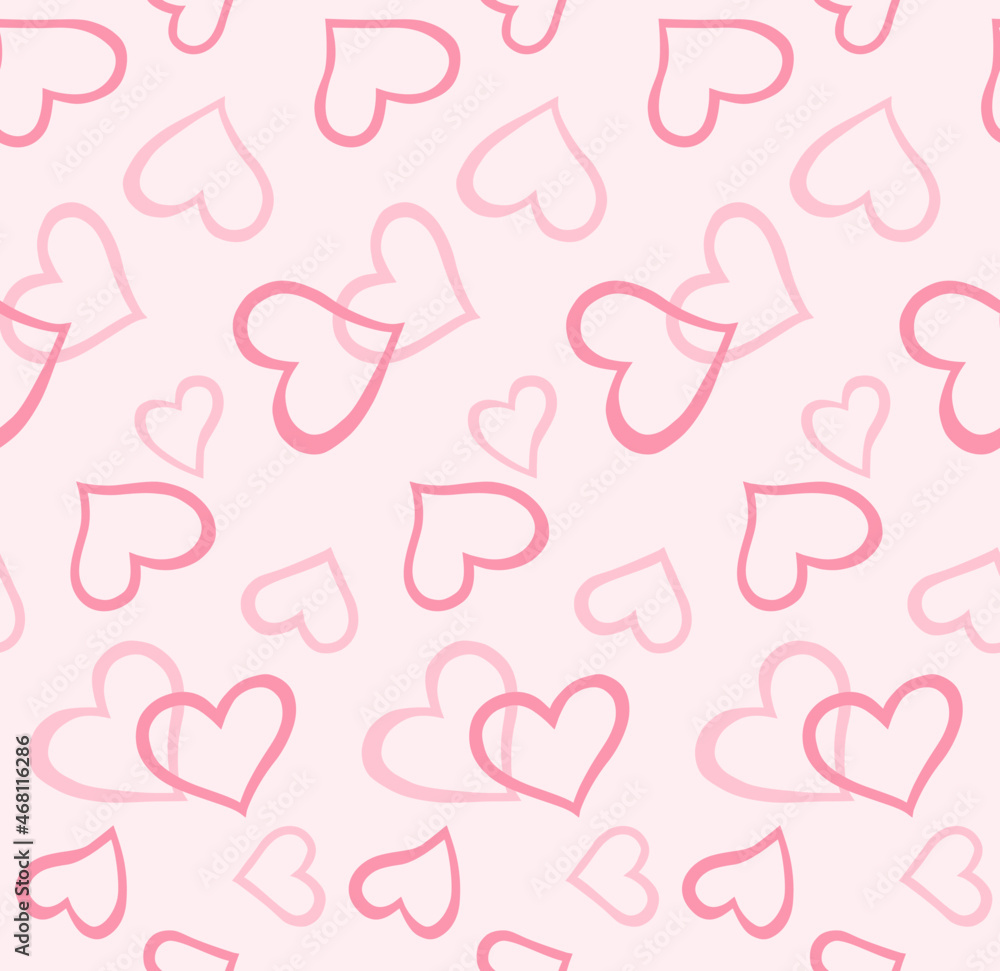 ライン ハートパターン 素材　ピンク　バレンタイン　ハートのシンプルな壁紙