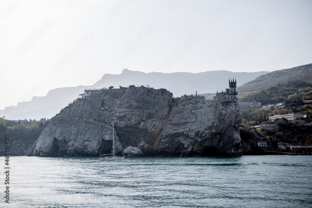 Castle on the edge of a cliff by the sea Castle on the edge of a cliff by the sea
