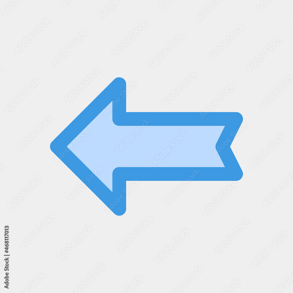 Left arrow icon vector illustration in blue style, use for website mobile app presentation Left arrow icon vector illustration in blue style, use for website mobile app presentation