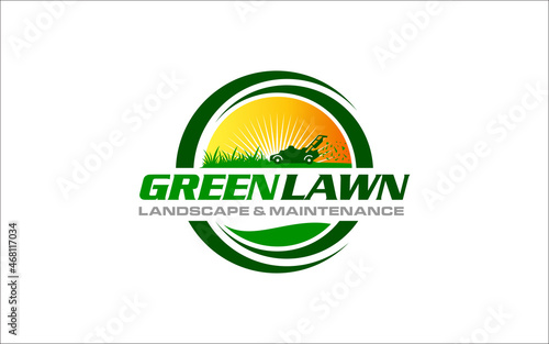 Illustration vector graphic of lawn care, landscape, grass concept logo design template