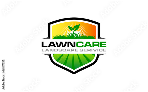 Illustration vector graphic of lawn care, landscape, grass concept logo design template
