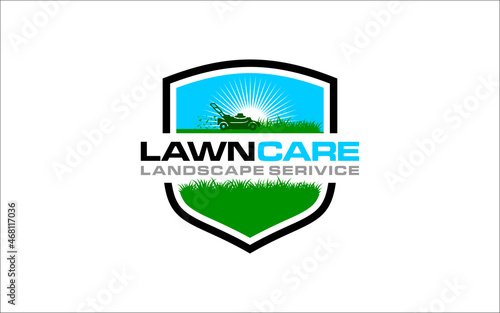 Illustration vector graphic of lawn care, landscape, grass concept logo design template