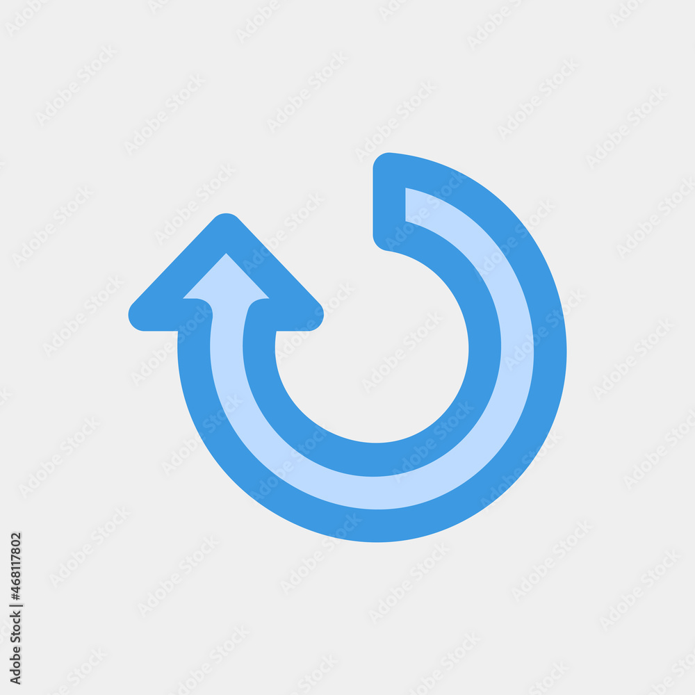 Redo arrow icon vector illustration in blue style, use for website mobile app presentation Redo arrow icon vector illustration in blue style, use for website mobile app presentation