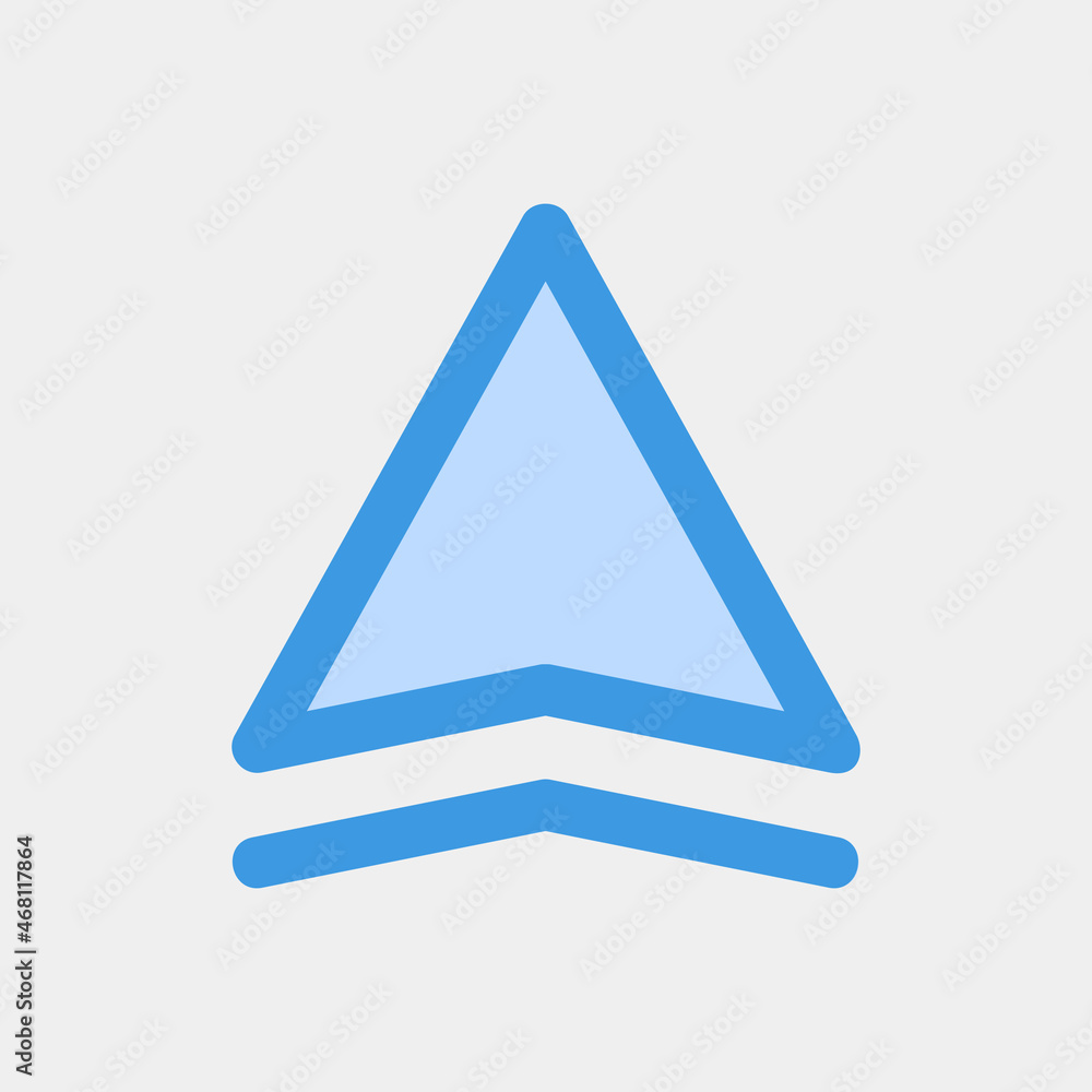 Up arrow icon vector illustration in blue style, use for website mobile app presentation Up arrow icon vector illustration in blue style, use for website mobile app presentation