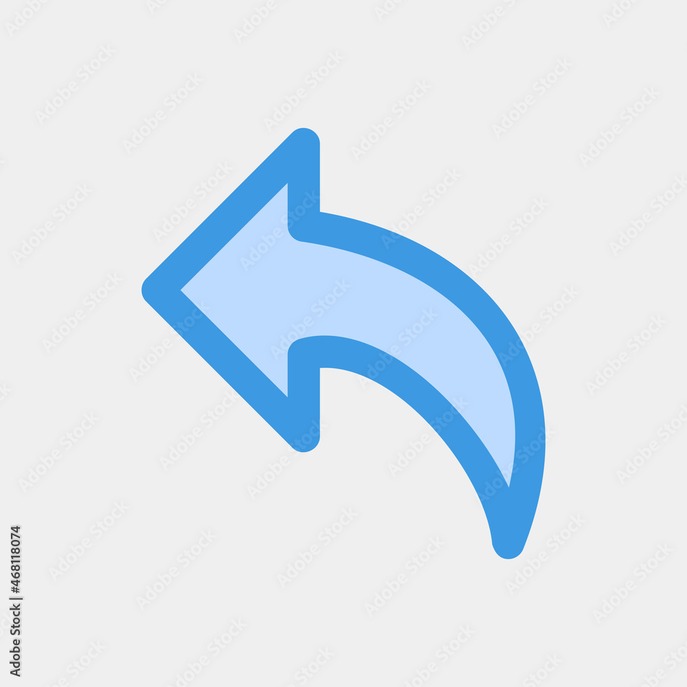 Undo arrow icon vector illustration in blue style, use for website mobile app presentation Undo arrow icon vector illustration in blue style, use for website mobile app presentation