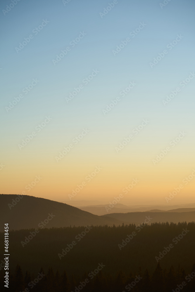 Landscape view on mountains in evening, sunset time. Vertical. Landscape view on mountains in evening, sunset time. Vertical.