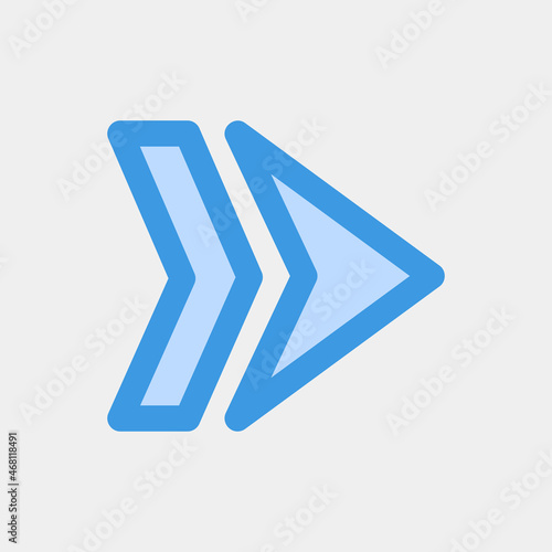 Right arrow icon vector illustration in blue style, use for website mobile app presentation