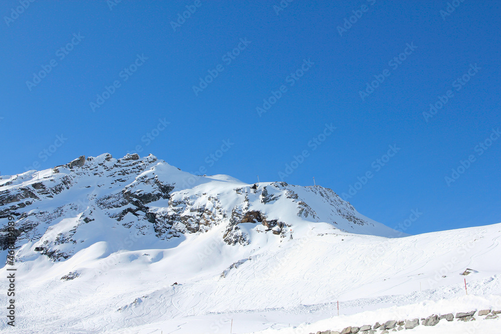 Ski slope in mountains Solden Austria