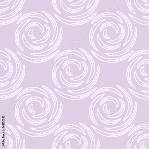 Vector floral curved line brush seamless pattern