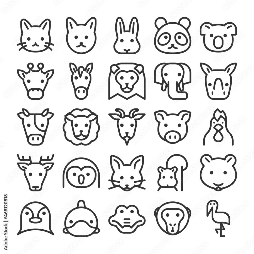 Fototapeta premium 動物 アイコン セット