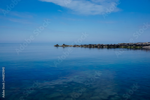 Beautiful coastline and pier by the Black Sea