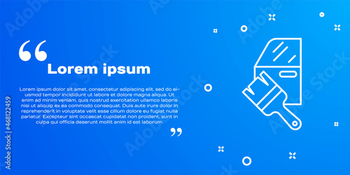 White line Car painting icon isolated on blue background. Car body repair process. Vector