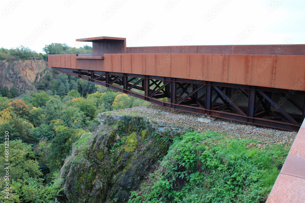 footbridge and lookout in château-thébaud (france) footbridge and lookout in château-thébaud (france)