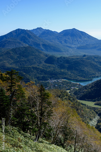 五色山から見た太郎山と大真名子山、小真名子山 © backpacker