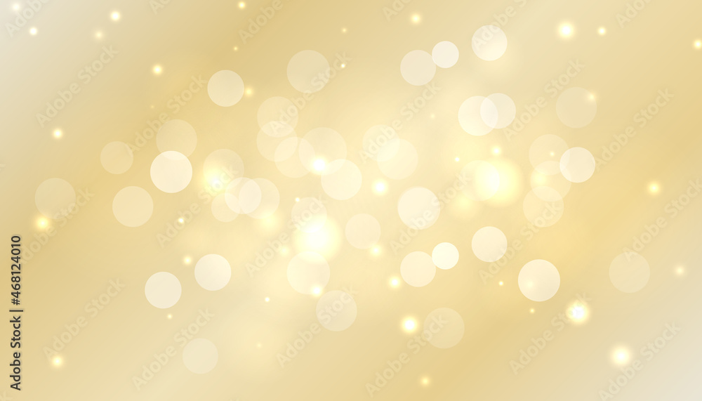 Design template with lights festive golden background. Happy diwali vector illustration. Festive christmas card. Confetti and bokeh golden background. Vector holiday illustration