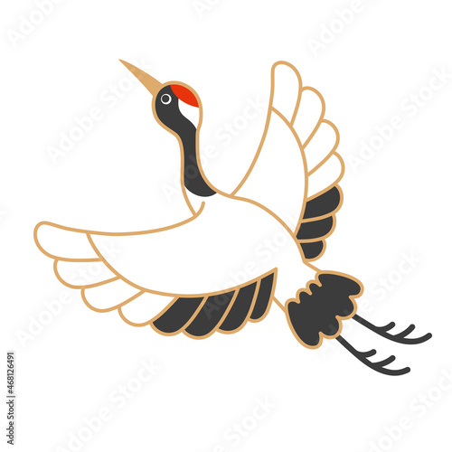 鶴　日本鶴　鳥　年賀状　年賀状素材