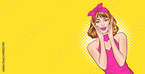 woman in pink shouting with hand around mouth