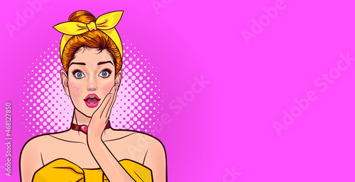 shocked woman with amazed face and raising hand on cheek open mouth wow
