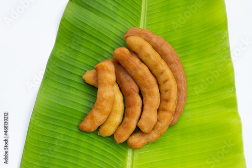 Tamarind pickled fermented on banana leaf