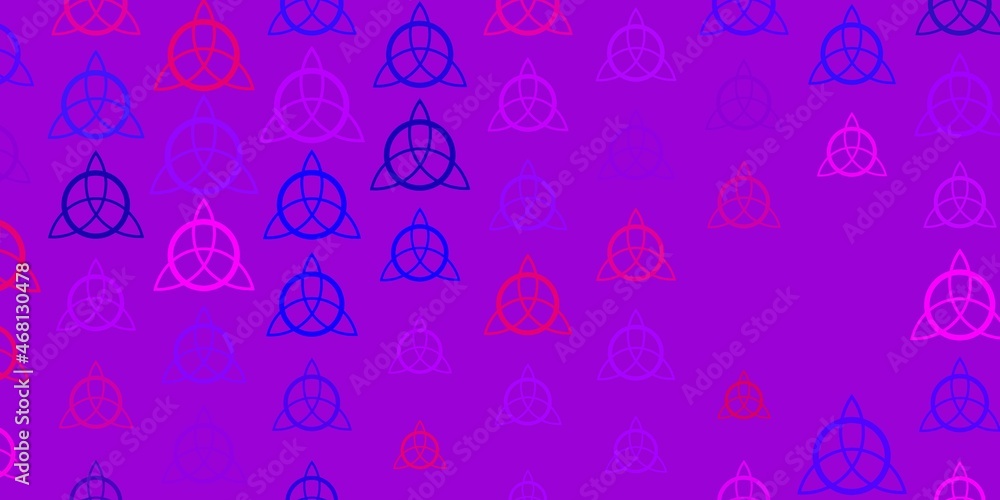 Light Purple, Pink vector backdrop with mystery symbols.