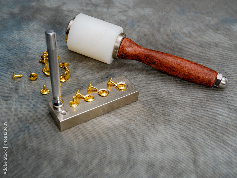 tools for riveting leather goods
