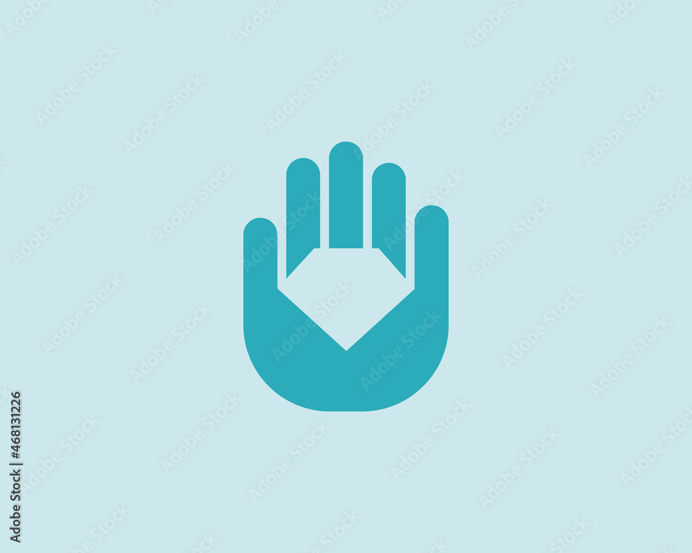 Abstract gem, diamond in the hand palm logo design. Universal minimalistic jewelry store, jewel, treasure vector sign symbol logotype. Abstract gem, diamond in the hand palm logo design. Universal minimalistic jewelry store, jewel, treasure vector sign symbol logotype.