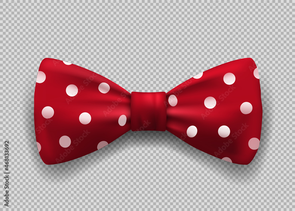 Red bow tie with polka dots. Clown accessory. Red bow tie with polka dots. Clown accessory.