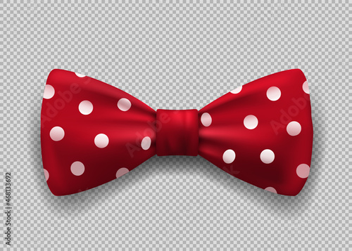 Red bow tie with polka dots. Clown accessory.