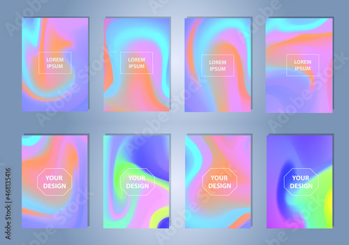 Modern cover template design. Set of trendy colorful gradient vector illustrations. Background for flyer, social media post, screen, mobile app, wallpaper
