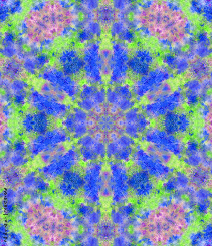 Hand Painted Watercolor Background With Kaleidoscope Filter