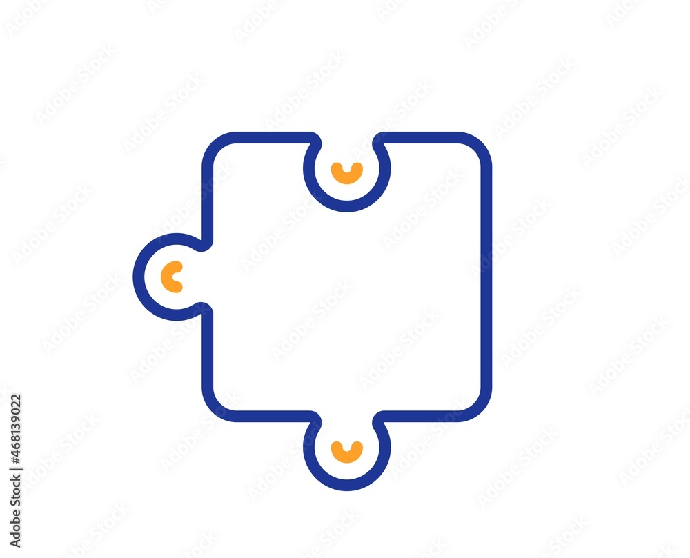Puzzle piece line icon. Jigsaw game shape sign. Business strategy element. Colorful thin line outline concept. Linear style puzzle icon. Editable stroke. Vector Puzzle piece line icon. Jigsaw game shape sign. Business strategy element. Colorful thin line outline concept. Linear style puzzle icon. Editable stroke. Vector