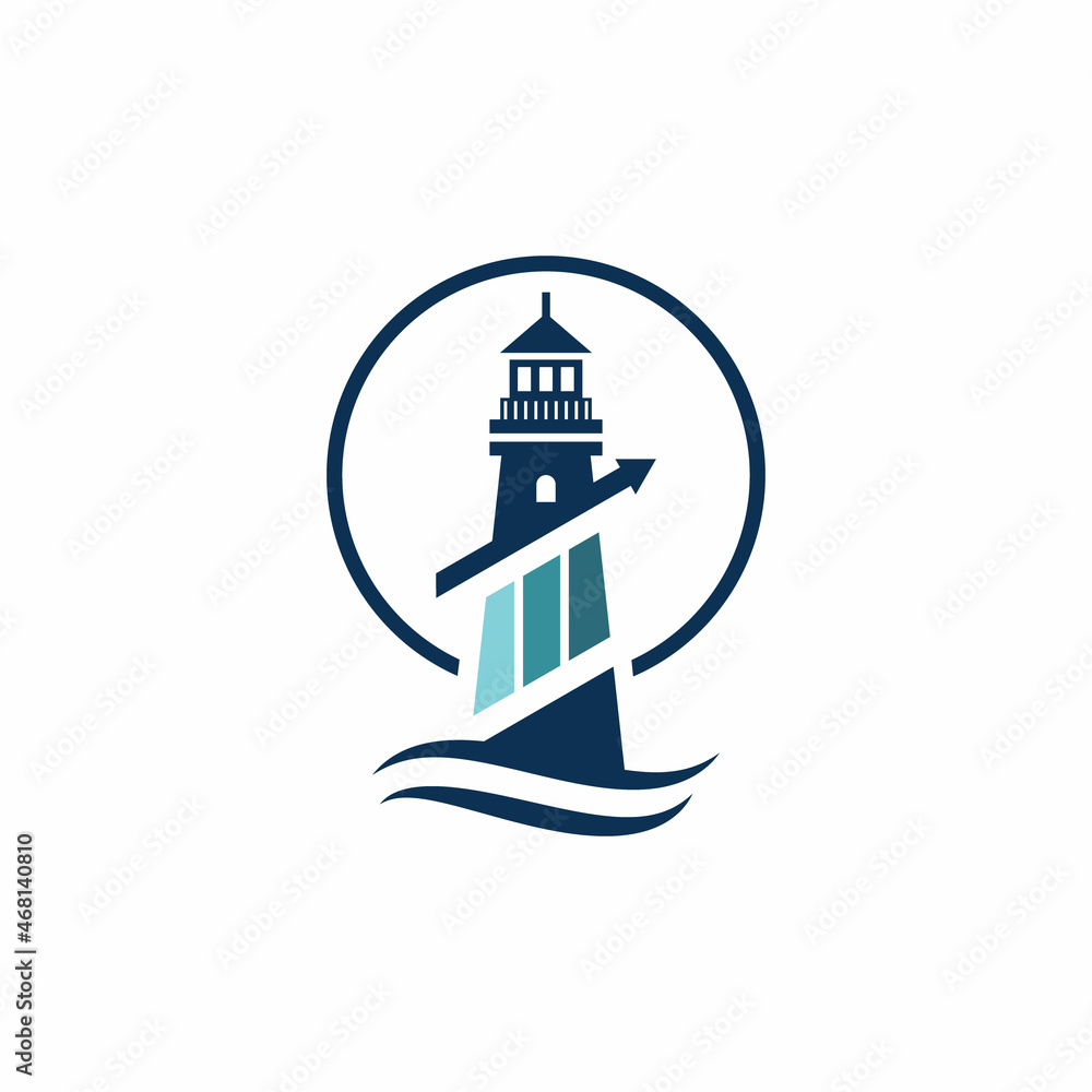 Accountancy Wave Lighthouse Logo Accountancy Wave Lighthouse Logo