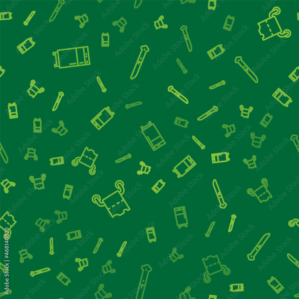 Set line Refrigerator, Toilet paper roll and Knife on seamless pattern. Vector Set line Refrigerator, Toilet paper roll and Knife on seamless pattern. Vector