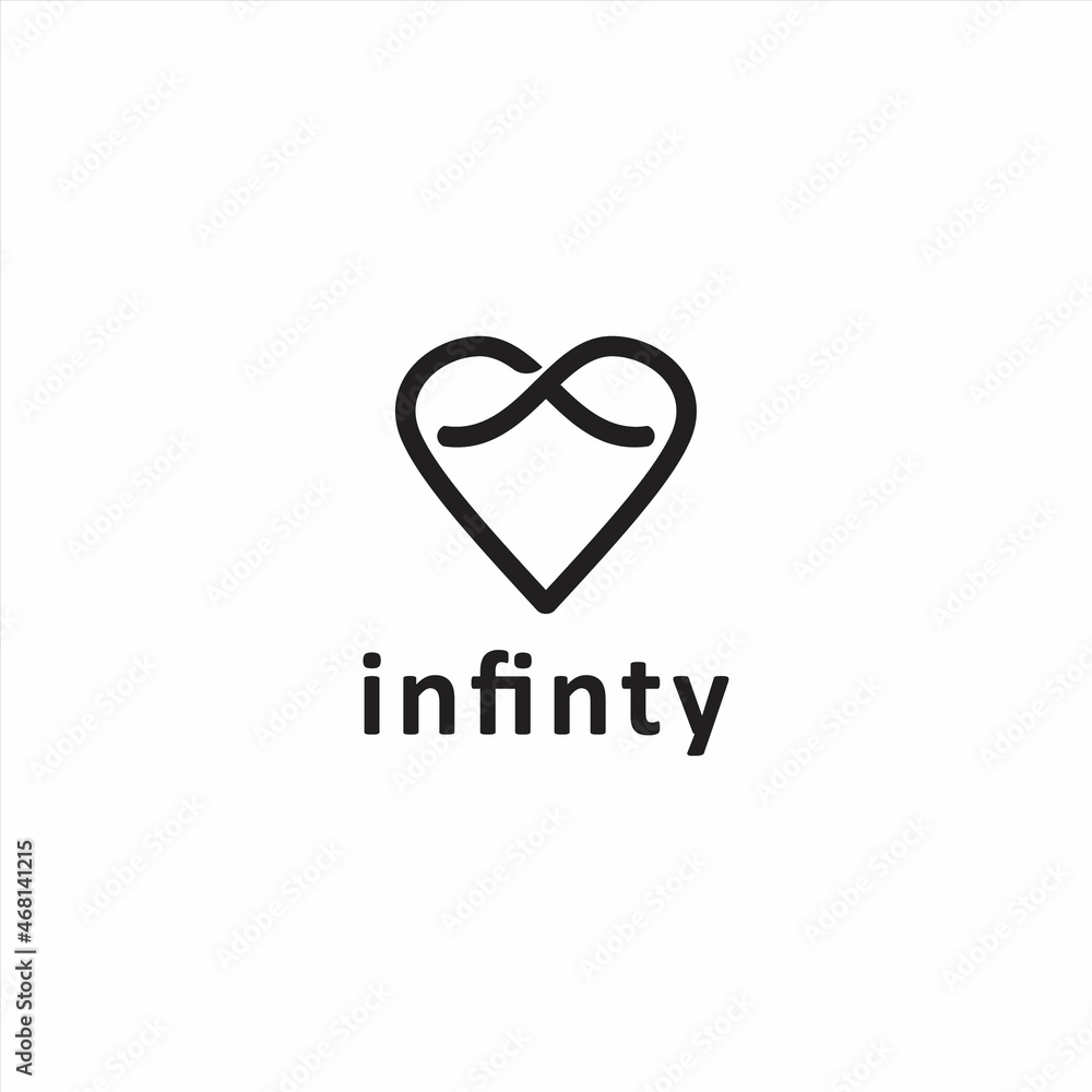 infinity and music instrument logo design concept, music logo vector