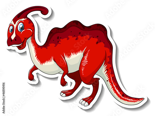 Parasaurolophus dinosaur cartoon character sticker