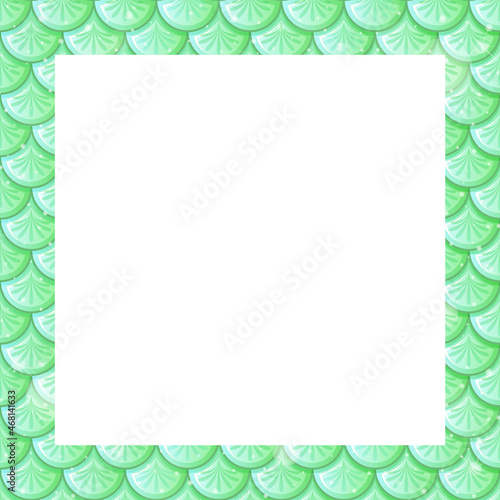 Blank pastel green fish scales frame template