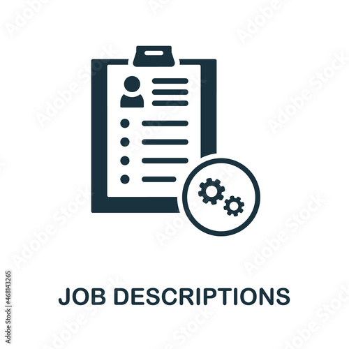 Job Descriptions icon. Monochrome sign from digital transformation collection. Creative Job Descriptions icon illustration for web design, infographics and more
