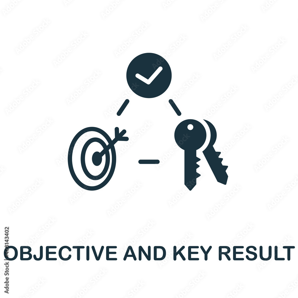 Objective And Key Result icon. Monochrome sign from digital transformation collection. Creative Objective And Key Result icon illustration for web design, infographics and more Objective And Key Result icon. Monochrome sign from digital transformation collection. Creative Objective And Key Result icon illustration for web design, infographics and more