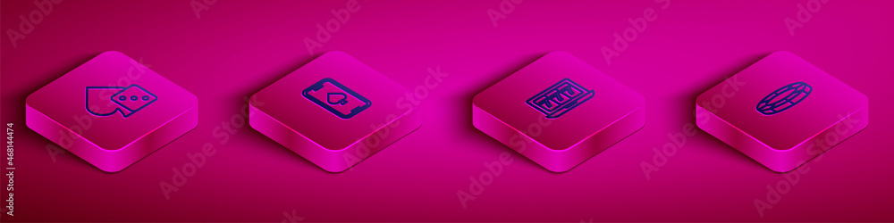 Set Isometric line Game dice, Online poker table game, slot machine with jackpot and Casino chips icon. Vector Set Isometric line Game dice, Online poker table game, slot machine with jackpot and Casino chips icon. Vector