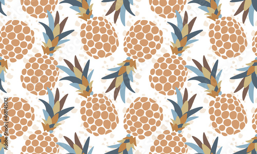 seamless repeating pattern with pineapples. vector illustration