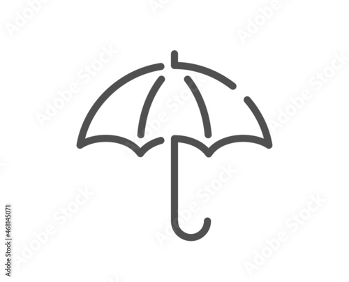 Umbrella line icon. Rain defence sign. Safe insurance symbol. Quality design element. Linear style umbrella icon. Editable stroke. Vector