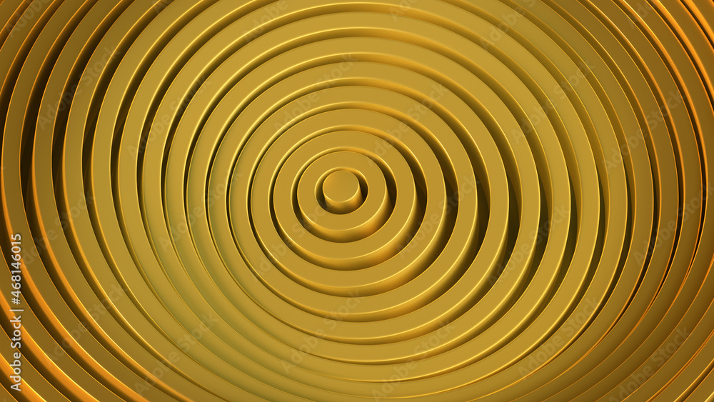 Gold circles with ripple effect 3D render Gold circles with ripple effect 3D render