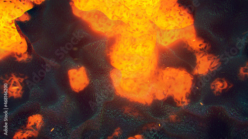 Melting rocks and lava 3D r...