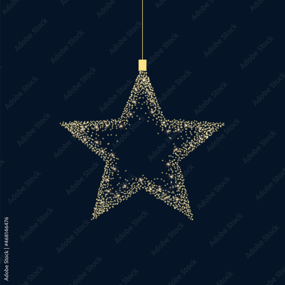 Gold christmas star. Vector christmas decoration Gold christmas star. Vector christmas decoration